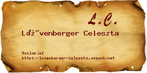 Lövenberger Celeszta névjegykártya